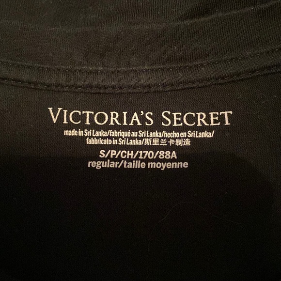 Victoria’s Secret Black T-shirt with black logo Small - Picture 6 of 6